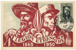 1950 - ALGERIE - Oeuvres Sociales De La Légion étrangère - Sidi--Bel-Abbès - Carte Maximum - Cartes-maximum