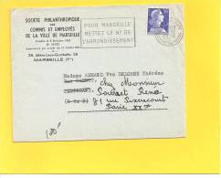 Lettre Avec 1011 B De MARSEILLE - 1921-1960: Modern Period