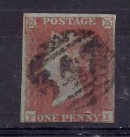 GB 1841 - 52 QV 1d PENNY RED IMPERF BLUED PAPER ( F & I ) USED STAMP . ..( B933 ) - Gebruikt