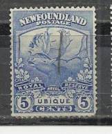 NEWFOUNDLAND 1919 - CARIBOU 5 - MH MINT HIGED - 1908-1947