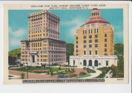 View From Plaza, Showing Buncombe County Court House And  City Hall  Asheville North Carolina Old PC . USA - Asheville
