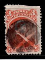 Newfoundland 1870 3 Cent Queen Victoria Issue #33  Trimmed Perfs - 1865-1902