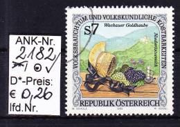 24.3.1995  -  SM Aus Satz  "Volksbrauchtum U. Volkskundl. Kostbarkeiten" - O  Gestempelt - S. Scan  (2182o) - Used Stamps