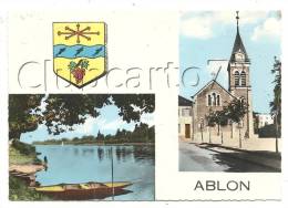 Ablon-sur-Seine (94) : 2 Vues Avec Blason Dont L'église En 1950. - Ablon Sur Seine