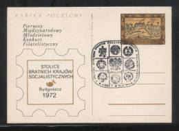 POLAND 1973 2ND SOCIALIST REPUBLICS STAMP EXPO COMM CANCEL ON PC SOCIALISM COMMUNISM - Covers & Documents