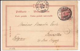 A104 - COLMAR Haut Rhin - 1890 - Entier Postal Pour La Belgique - Cartas