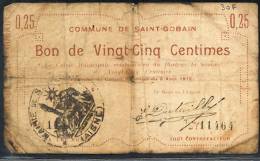 - 02 - SAINT-GOBAIN - Bon De Vingt-Cinq Centimes - Août 1915 - - Bonds & Basic Needs