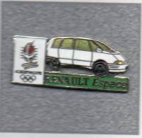 Pin´s  Automobiles  Renault   Espace  Blanc, Flan  Vierge, Sport  J.O  ALBERTVILLE  1992 - Renault