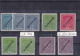 1919 AUFDRUCK DEUTSCHÖSTERREICH SATZ MIT A B. + B: LZ.11,5 + B.25X30 Mm SELTEN** - Unused Stamps
