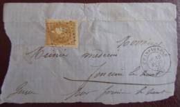 Mars 1871 Y&T 43 Report 1 Bistre Sur Devant De Lettre De Champagnole A Foncine Le Haut Cote: 150euros - 1870 Emissione Di Bordeaux