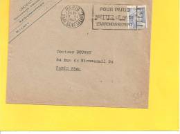 Lettre Marianne De Gandon Avec N° 718 A Oblitere PARIS - 1945-54 Marianne Of Gandon