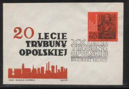 POLAND 1972  20TH ANNIV SCARCE OPOLE TRIBUNE NEWSPAPER COMM COVER - Covers & Documents