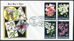 1962  Orchidées  Bloc De 4 Différents FDC Non Adressé - Filipinas