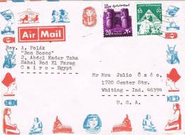 0278. Carta Aerea EL CAIRO 1977. Piramides Y Esfinge - Cartas & Documentos