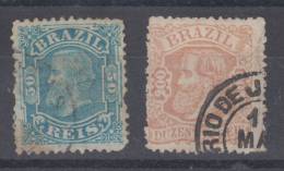 Brazil Regular Classic Stamps Kaiser Pedro II 50R & 200R Mi#48,50 1881 USED - Used Stamps