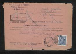 POLAND 1952 CONFIRMATION OF RECEIPT OF COURT CORRESPONDENCE SOLEC NAD WISLA 60GR OFFICIAL - Oficiales