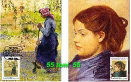 BULGARIA / Bulgarije 1991 Paintings France Impressionisme 6v.+S/S – 7 MC (maximum Cards) - Impresionismo