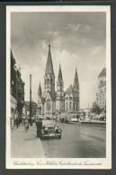 GERMANY    BERLIN   CHARLOTTENBURG KAISER WILHELM GEDÄCHTNISKIRCHE  , AUTOMOBILE  TRAM  , OLD POSTCARD - Charlottenburg