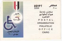 Handicap On Wheelchair, Disabled, "Will And Challange" , Health, Egypt Information Broucher, 2000 - Handicaps