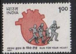 INDIA 1991  HEALTH - RUN FOR HEART, WALKING  MNH**  Inde Indien - EHBO