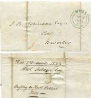 Letter From  Hull To Beverley 1.4.1844 With Content - ...-1840 Vorläufer