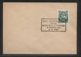 POLAND 1953 SCARCE REBIRTH YEAR JAN OSTROROGA COMM CANCEL ON COVER KNIGHT - Briefe U. Dokumente