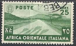 1938 AFRICA ORIENTALE ITALIANA USATO SOGGETTI VARI 25 CENT - RR11152 - Africa Orientale Italiana