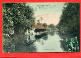 VERT LE PETIT 1908 LAVOIR SUR L ESSONNE CARTE COLORISEE EN BON ETAT - Vert-le-Petit