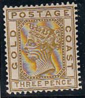 C5002a GOLD COAST 1885, SG13 QV 3d Definitive Lightly Mounted Mint (cv = £16) - Gold Coast (...-1957)