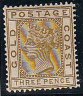 C5002a GOLD COAST 1885, SG13 QV 3d Definitive Lightly Mounted Mint (cv = £16) - Côte D'Or (...-1957)