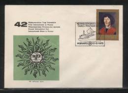 POLAND 1973 42ND INTERNATIONAL TRADE FAIR POZNAN SET OF 4 COMMEMORATIVE COVERS GREEN COPERNICUS - Covers & Documents