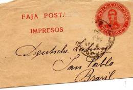 Argentina Old Newspaper Wrapper Mailed To USA - Postal Stationery