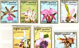 KAMPUCHEA - 1988 FLOWERS -ORCHID  Set Of 7v.-used (O) - Kampuchea