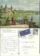 GERMANY Air Mail Post Card To USA - Aschaffenburg Schloss Johannisburg - Johannisburg Castle Seen From Pompejanum - Aschaffenburg