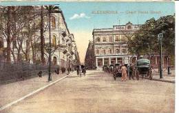 ALEXANDIA CHERIF PACHA STREET ,PERONNAGES,CALECHES,COUL EUR  REF 30634 - Alexandrië