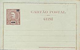 Portuguese Guinea Postal Stationery Lettercard 50 Reis Type King Carlos Unused - Guinée Portugaise