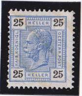 1904 25 HELLER MIT LACKSTREIFEN ** - Nuovi