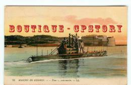 SOUS MARIN " Thon " - Submersible - Carte Couleur Ecrite En 1915 - Dos Scanné - Unterseeboote