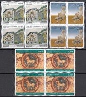 Andorra 2002 - Yvert: 567, 571, 574  - Bloques De 4 -  ** MNH - Ungebraucht