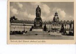 Karlsruhe I. Baden Carl-Friedrich-Denkmal Schloss Gezackt Sw 14.8.1937 - Karlsruhe