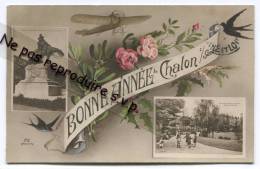 - Bonne Année De Salon Sur Saône, Charmante, Avion, Très Belle, écrite, 1914, Très Bon état, Scans. - Chalon Sur Saone