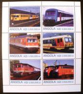 ANGOLA: TRAINS. Feuillet 1 Valeurs Histoire Des  Locomotives. Emis En 2000. Feuillet 2 (NEUF SANS CHARNIERE. MNH) - Trains