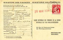 293/20 - Carte Caisse D' Epargne TP Cérès ZWYNDRECHT - Cachet Illustré Gemeente ZWYNDRECHT Au Verso - 1932 Cérès Et Mercure