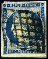 Frankreich Mi.N° 4 Von 1849,  Cereskopf , Halsschatten In Punkten. N°4 Doss En Haut Au Bord Mince , Voit En  2.scan - 1849-1850 Cérès