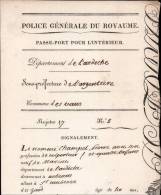 PASSE-PORT POUR L´INTERIEUR  DATE 1829_ DEPARTEMENT DE L´ARDECHE - Other & Unclassified