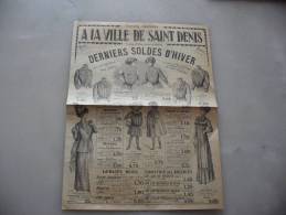 A La Ville St Denis Depliant  1900 - Fashion