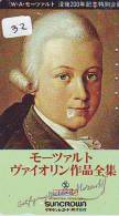 Wolfgang Amadeus MOZART * TELEFONKARTE JAPAN * Telecarte JAPON (32)  MUSIQUE MUSIC MUZIEK MUSIEK - Music