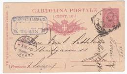 ITALY - Turin, Torino, Postal Card - Year 1893 - Otros & Sin Clasificación