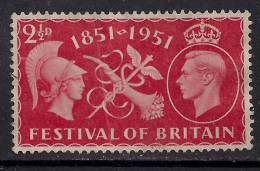 GB 1951 KGV1 2 1/2d SCARLET FESTIVAL OF BRITAIN UNUSED STAMP NO GUM SG 513.( G911 ) - Ungebraucht