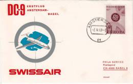 AMSTERDAM  /  BASEL  - Cover _ Lettera - SWISSAIR - Poste Aérienne